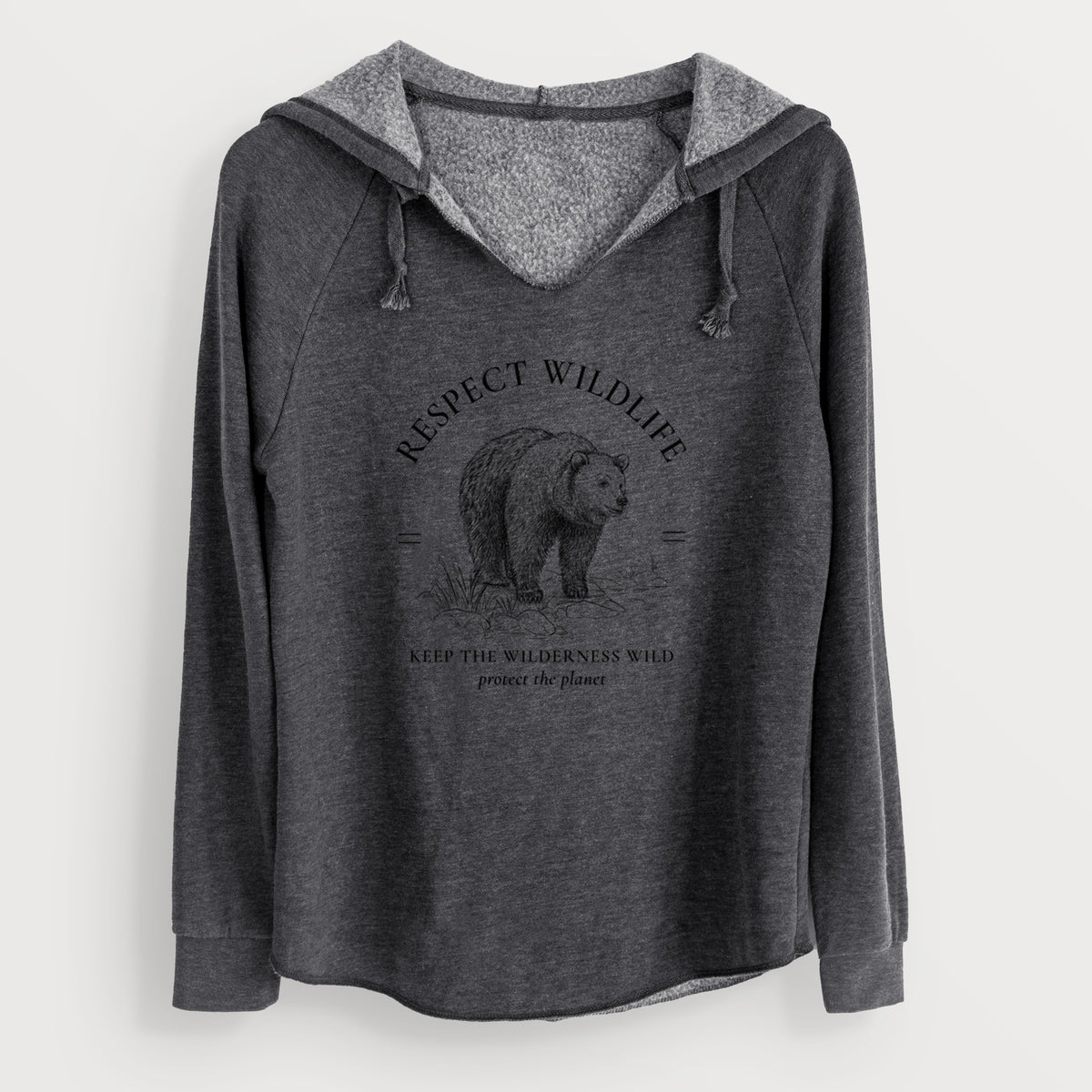 Respect Wildlife - Keep the Wilderness Wild - Cali Wave Hooded Sweatshirt