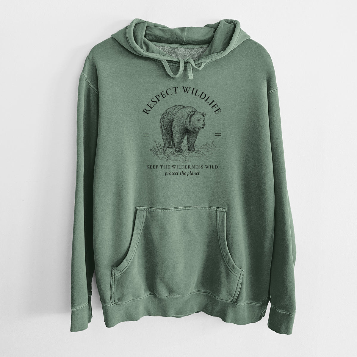 Respect Wildlife - Keep the Wilderness Wild - Unisex Pigment Dyed Hoodie