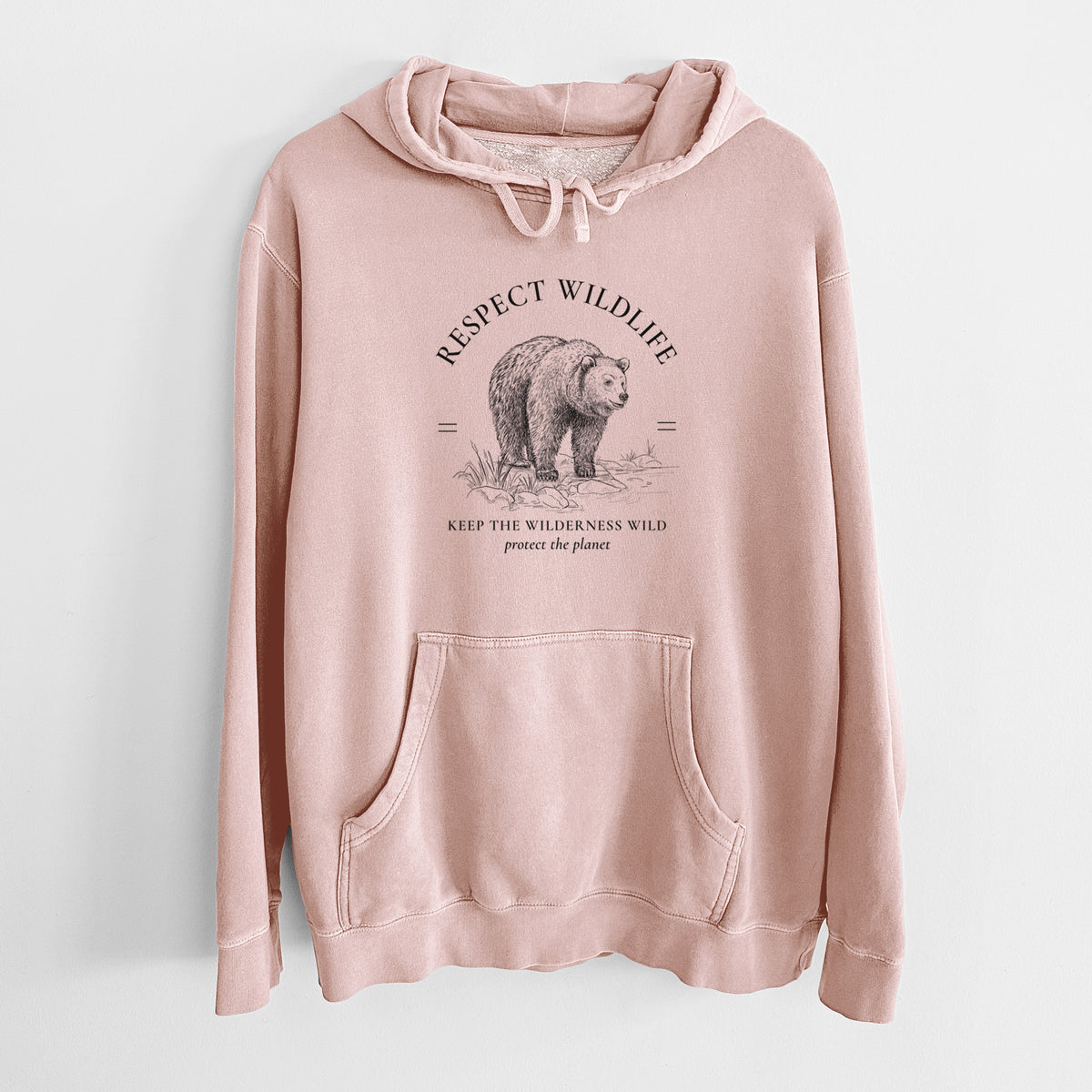 Respect Wildlife - Keep the Wilderness Wild - Unisex Pigment Dyed Hoodie