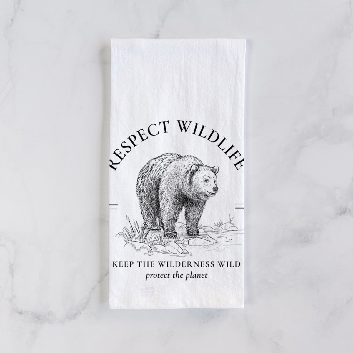 Respect Wildlife - Keep the Wilderness Wild Tea Towel