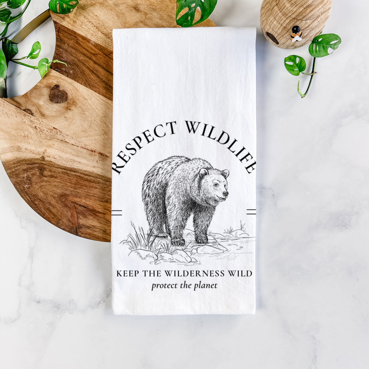 Respect Wildlife - Keep the Wilderness Wild Tea Towel
