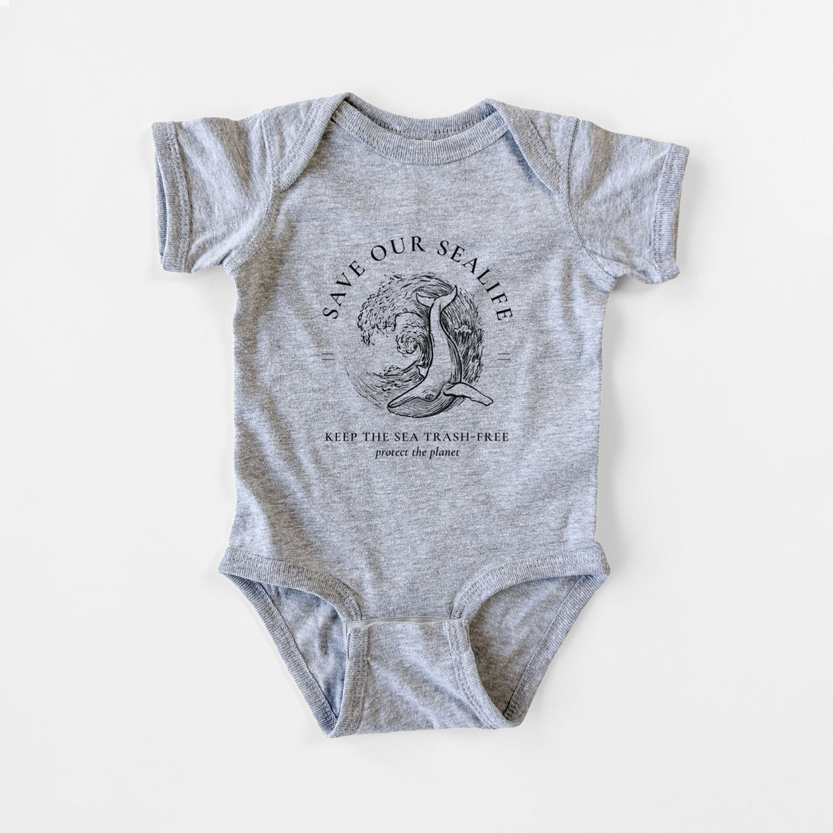 Save our Sealife - Keep the Sea Trash-Free - Baby Fine Jersey Bodysuit