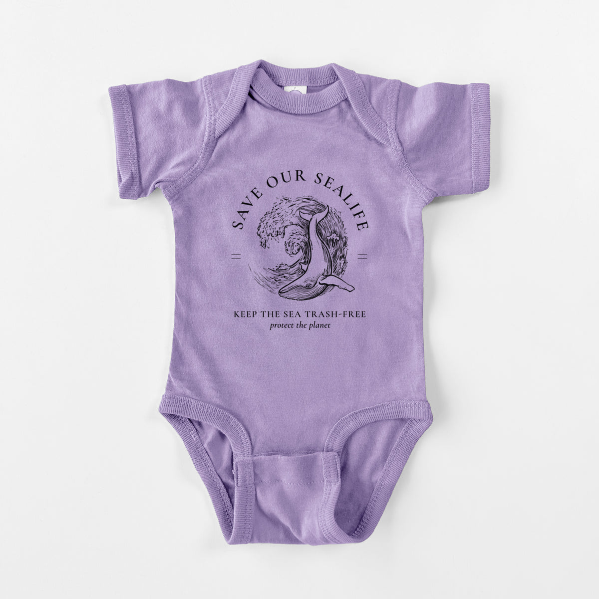 Save our Sealife - Keep the Sea Trash-Free - Baby Fine Jersey Bodysuit