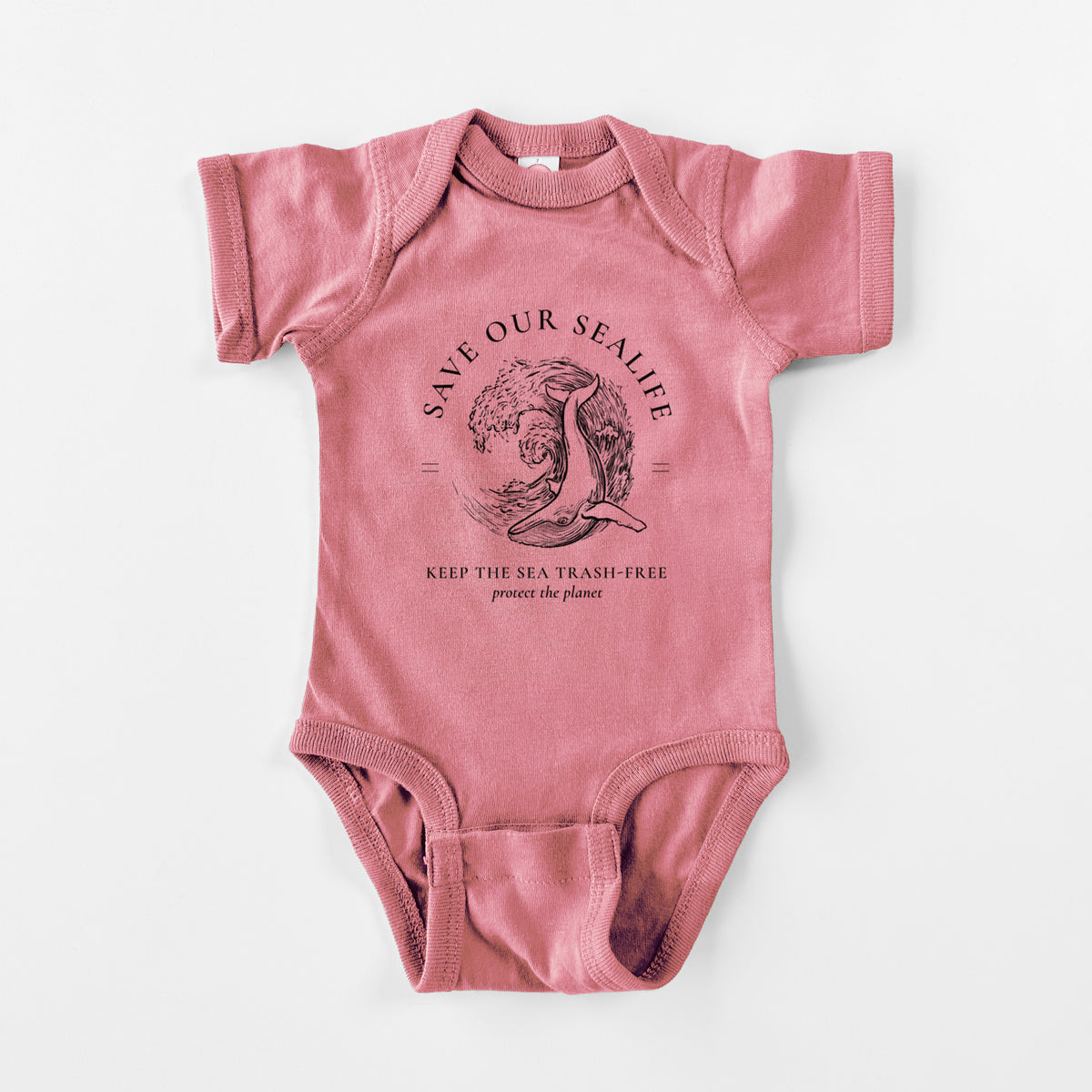 Save our Sealife - Keep the Sea Trash-Free - Baby Fine Jersey Bodysuit