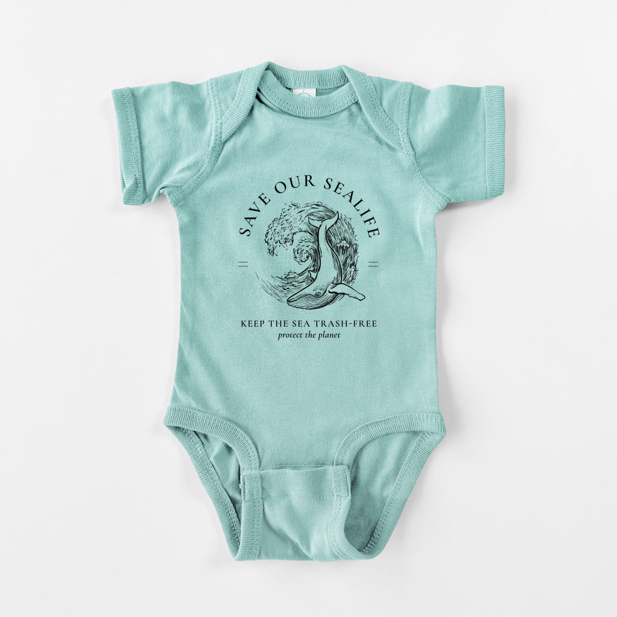 Save our Sealife - Keep the Sea Trash-Free - Baby Fine Jersey Bodysuit
