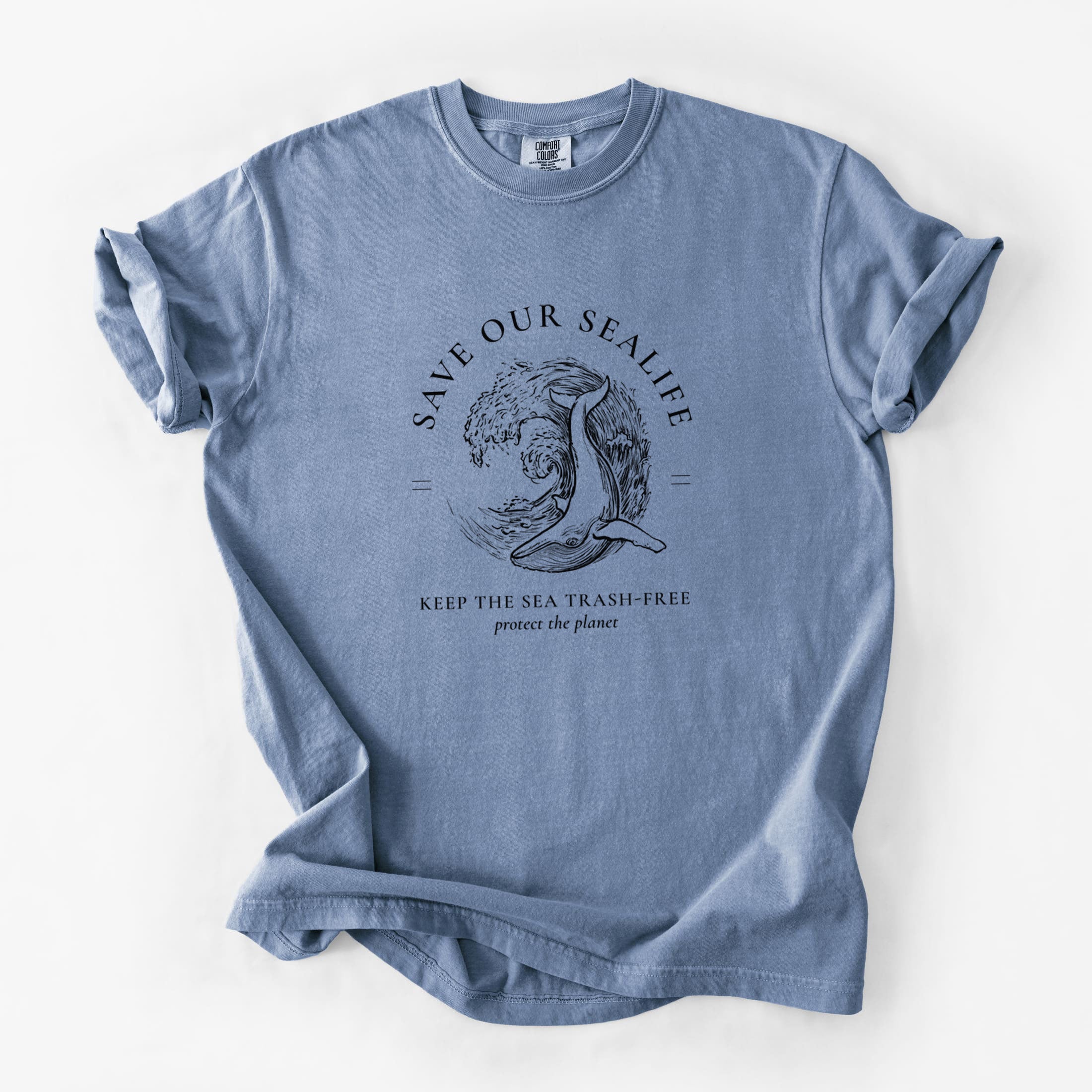 Save our Sealife - Keep the Sea Trash-Free - Unisex Comfort Colors Garment-Dyed Heavyweight T-shirt