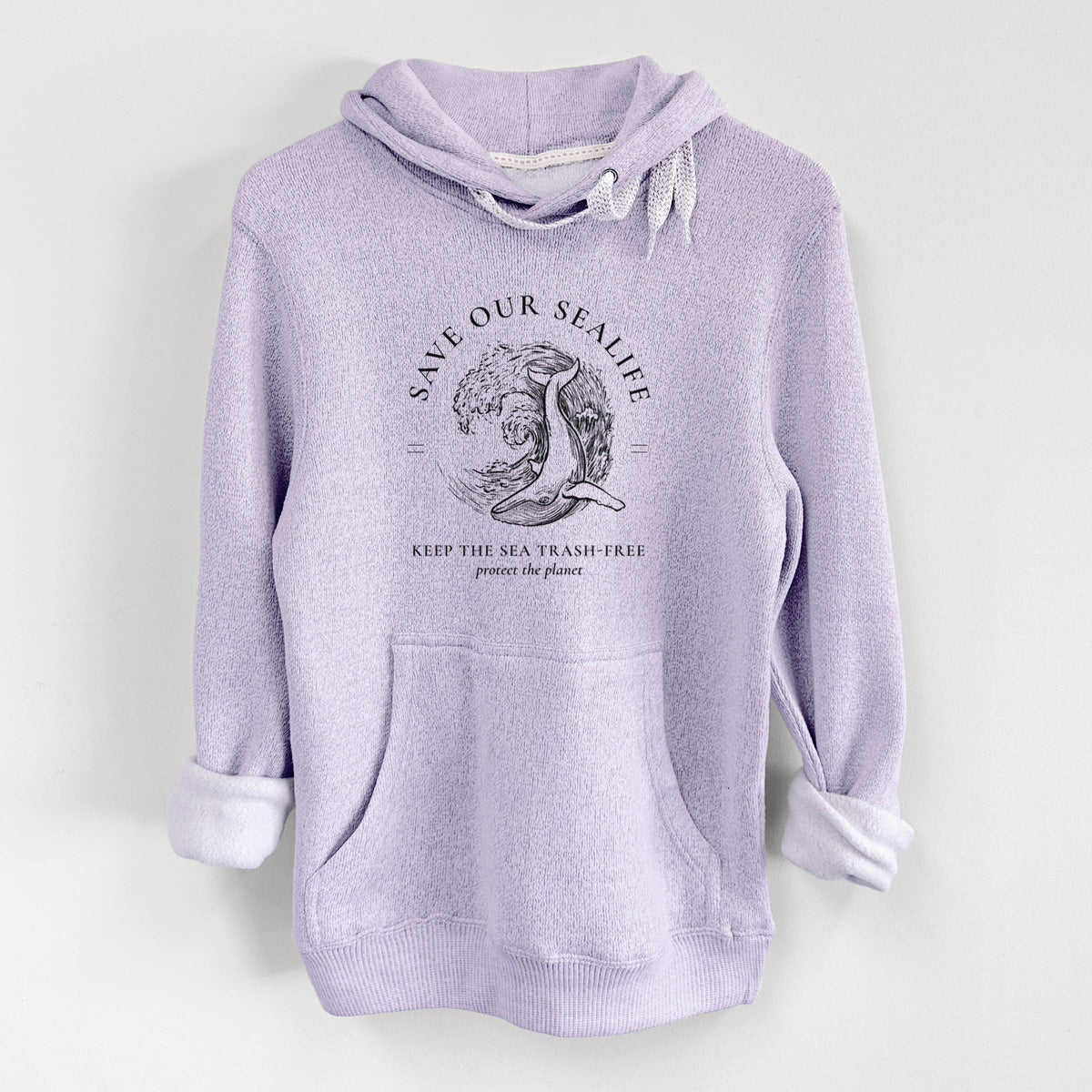 Save our Sealife - Keep the Sea Trash-Free - Knit Hoodie