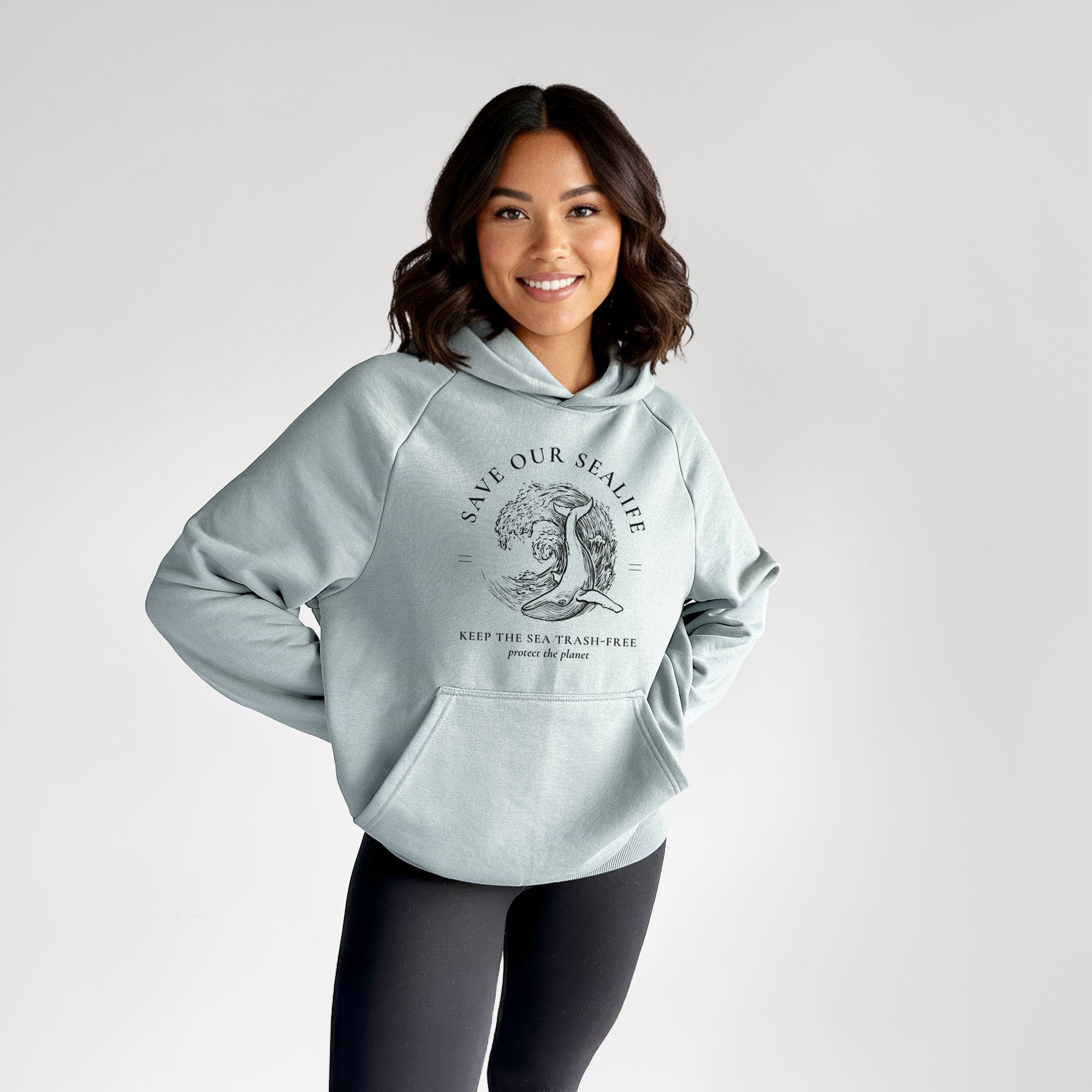 Save our Sealife - Keep the Sea Trash-Free - UltraLuxe Heavyweight French Terry Hoodie