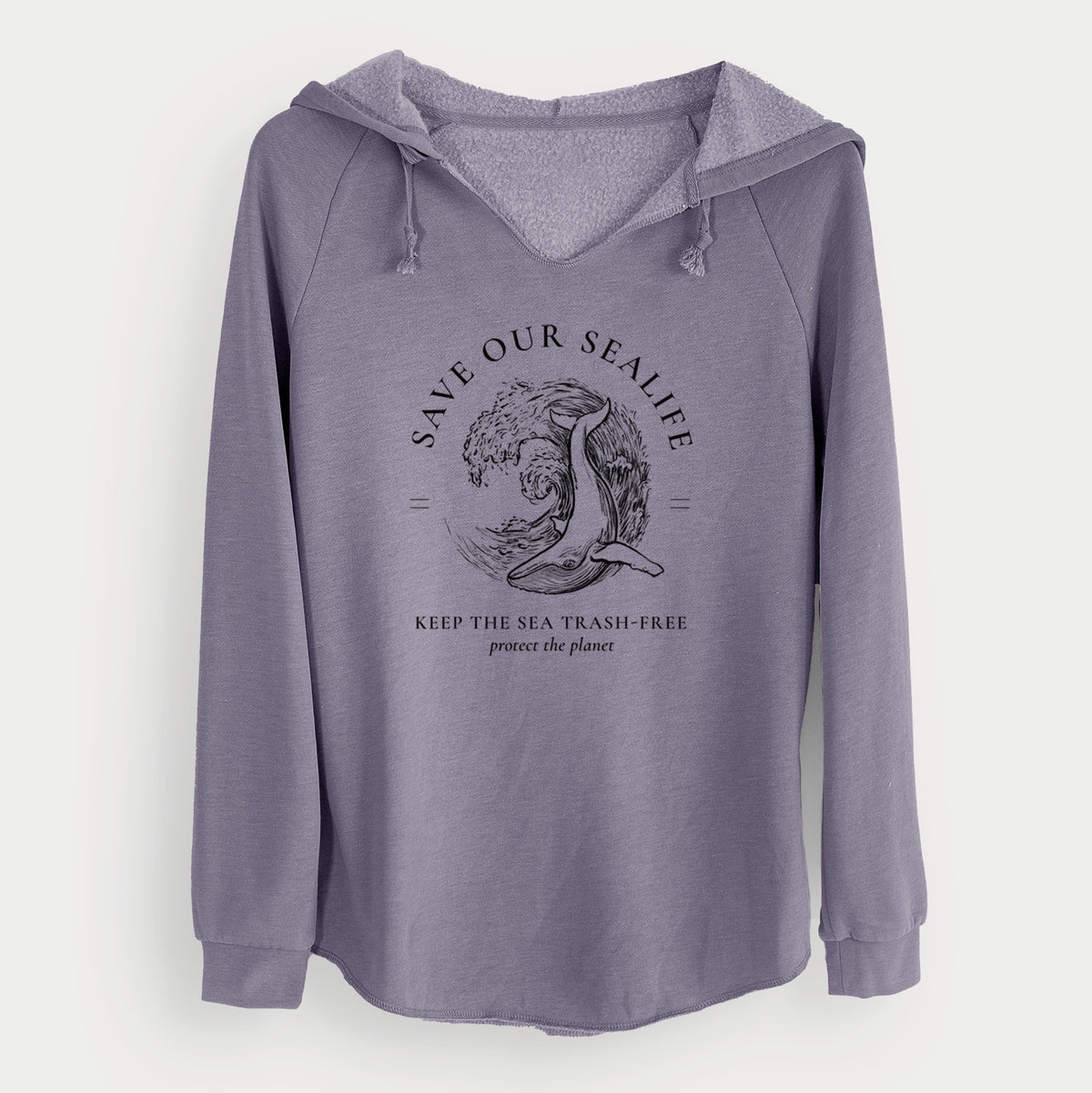 Save our Sealife - Keep the Sea Trash-Free - Cali Wave Hooded Sweatshirt