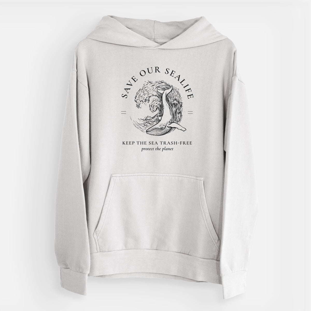 Save our Sealife - Keep the Sea Trash-Free  - Urban Heavyweight Hoodie