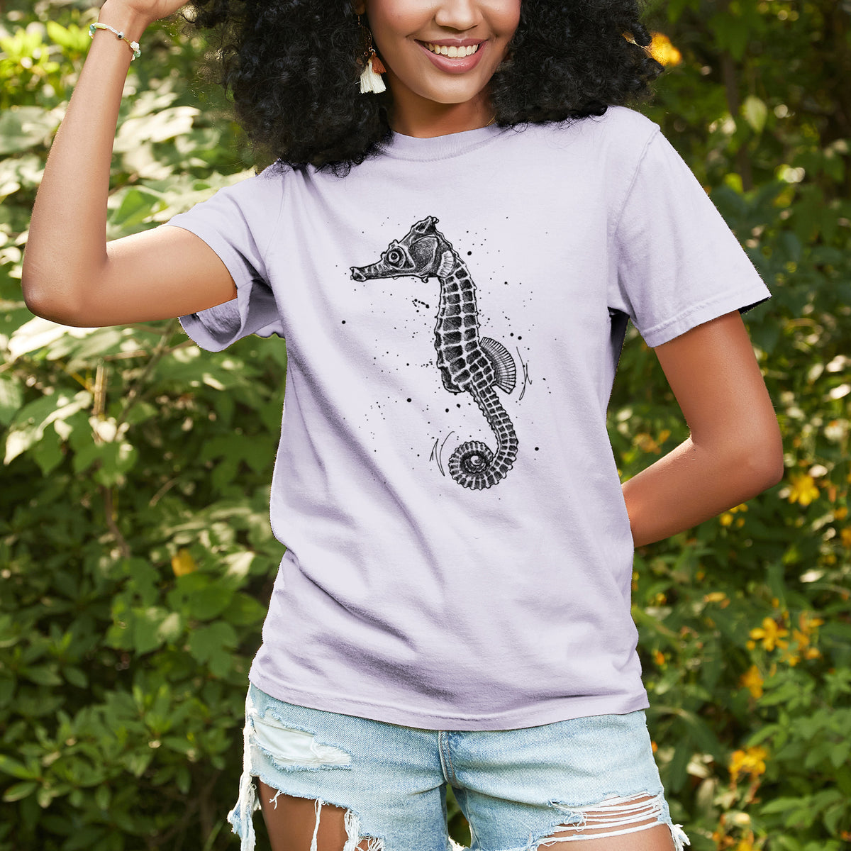 Hippocampus ingens - Pacific Seahorse - Unisex Comfort Colors Garment-Dyed Heavyweight T-shirt