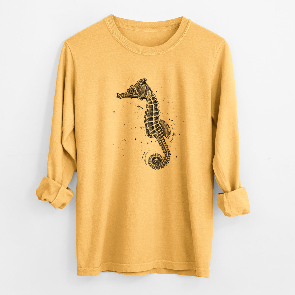 Hippocampus ingens - Pacific Seahorse - Unisex Comfort Colors 100% Cotton Long Sleeve