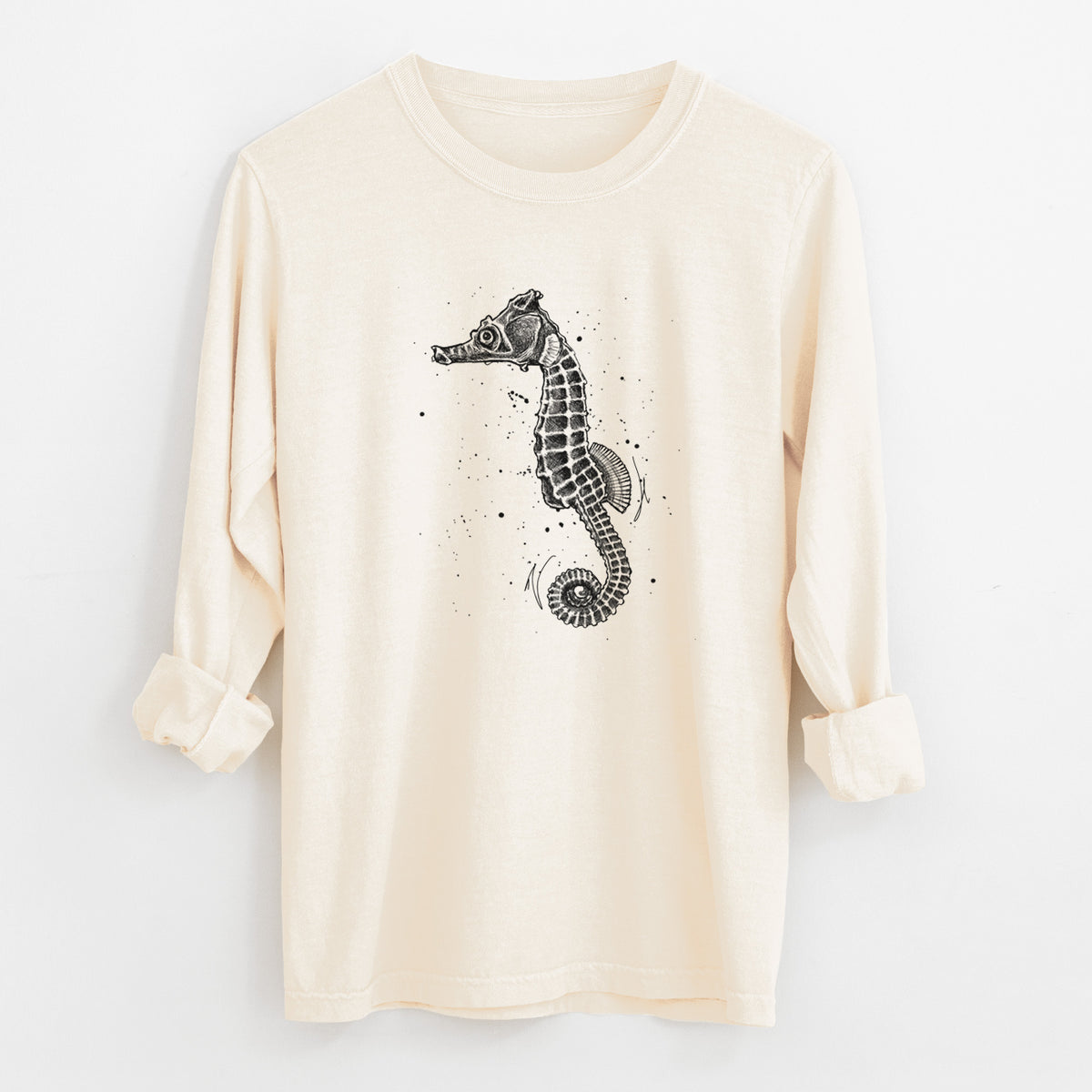 Hippocampus ingens - Pacific Seahorse - Unisex Comfort Colors 100% Cotton Long Sleeve