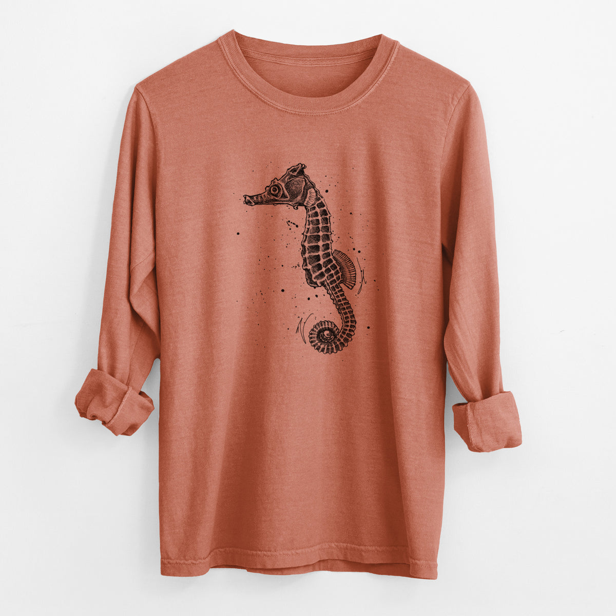 Hippocampus ingens - Pacific Seahorse - Unisex Comfort Colors 100% Cotton Long Sleeve
