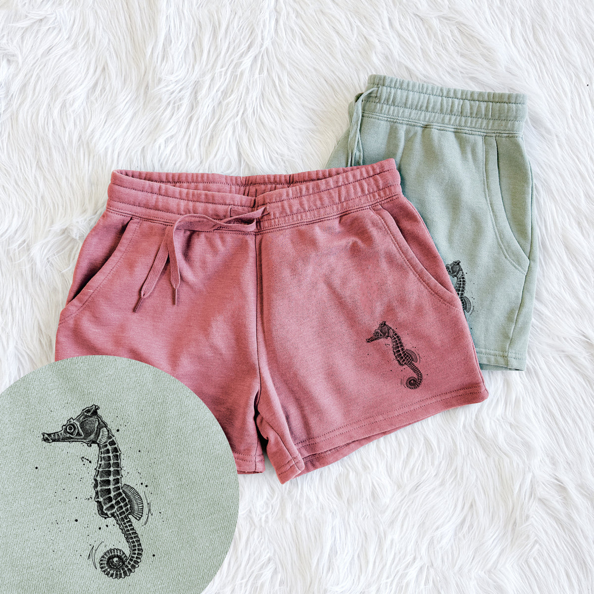 Hippocampus ingens - Pacific Seahorse - Women&#39;s Cali Wave Shorts