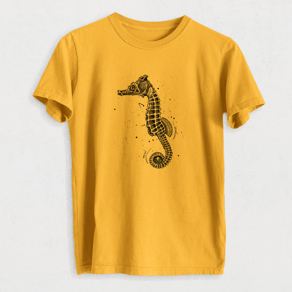 Hippocampus ingens - Pacific Seahorse - Heavyweight Men&#39;s 100% Organic Cotton Tee