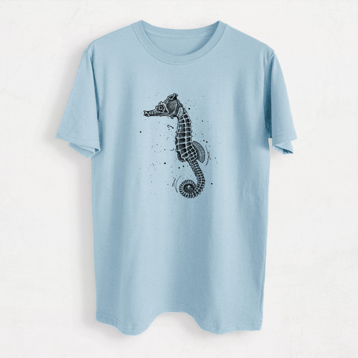 Hippocampus ingens - Pacific Seahorse - Heavyweight Men&#39;s 100% Organic Cotton Tee