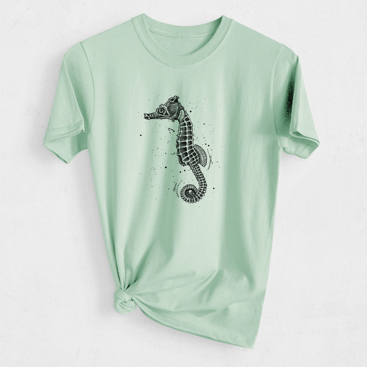 Hippocampus ingens - Pacific Seahorse - Heavyweight Men&#39;s 100% Organic Cotton Tee
