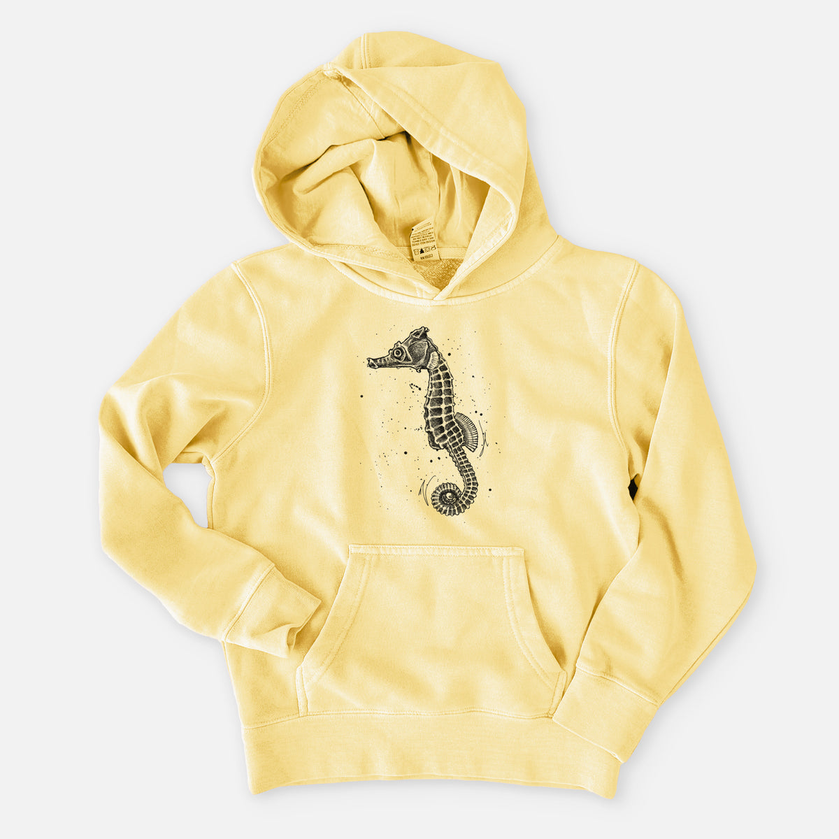 Hippocampus ingens - Pacific Seahorse - Youth Pigment Dyed Hoodie