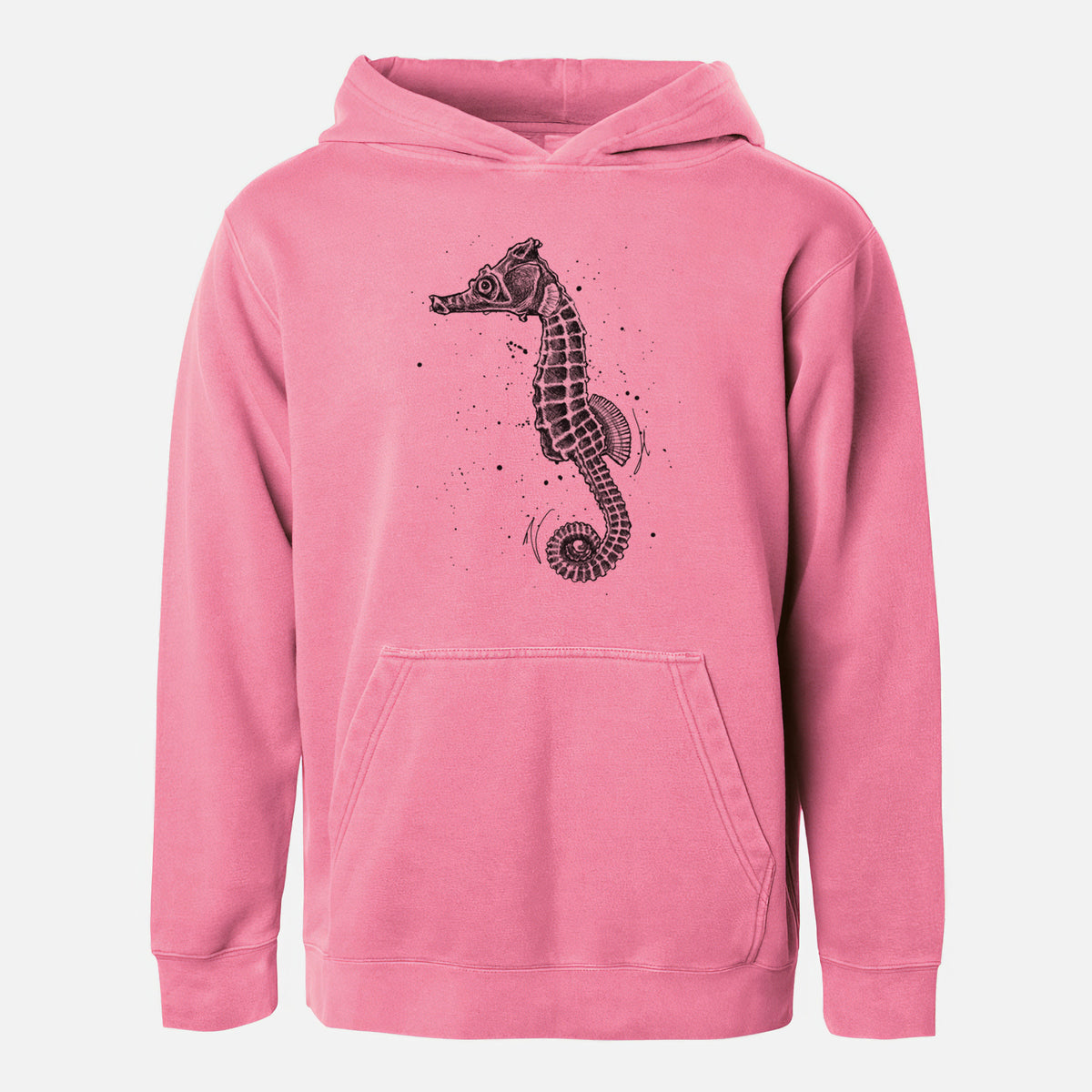 Hippocampus ingens - Pacific Seahorse - Youth Pigment Dyed Hoodie