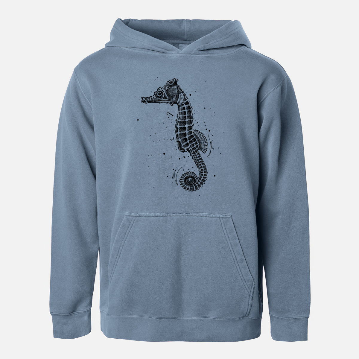 Hippocampus ingens - Pacific Seahorse - Youth Pigment Dyed Hoodie