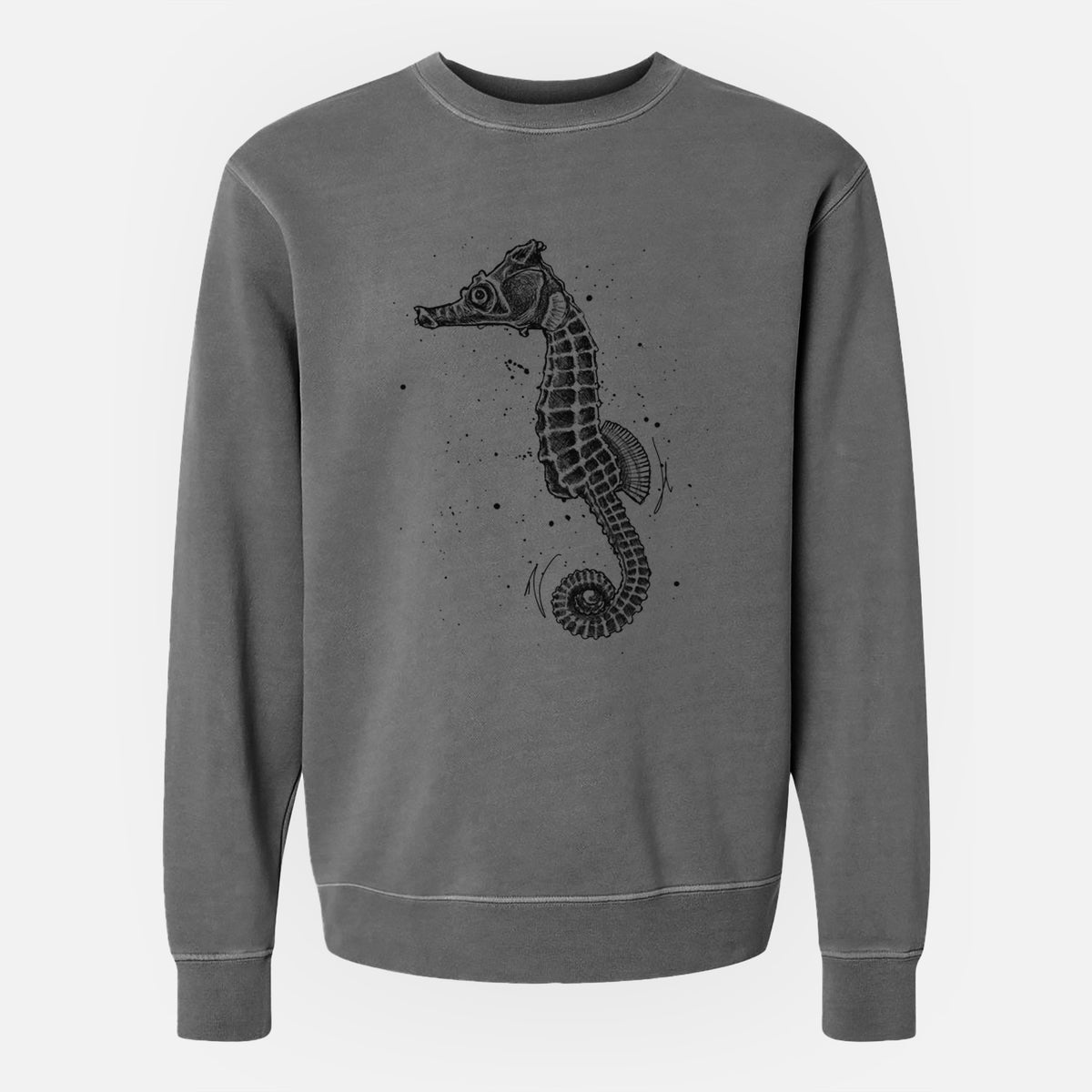 Hippocampus ingens - Pacific Seahorse - Unisex Pigment Dyed Crew Sweatshirt