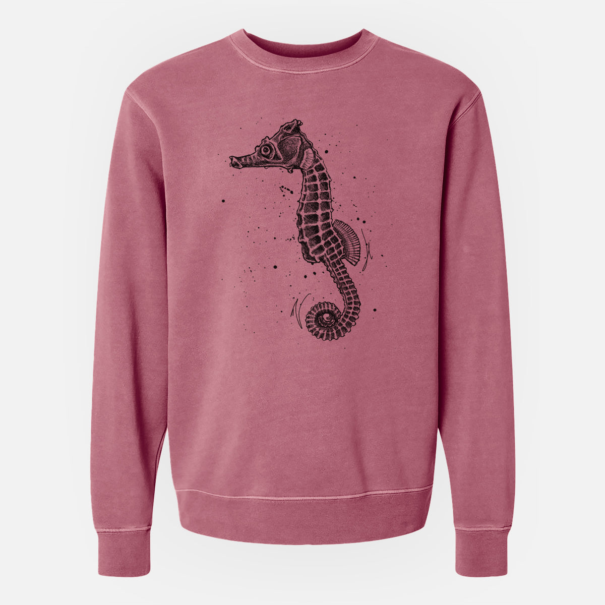 Hippocampus ingens - Pacific Seahorse - Unisex Pigment Dyed Crew Sweatshirt