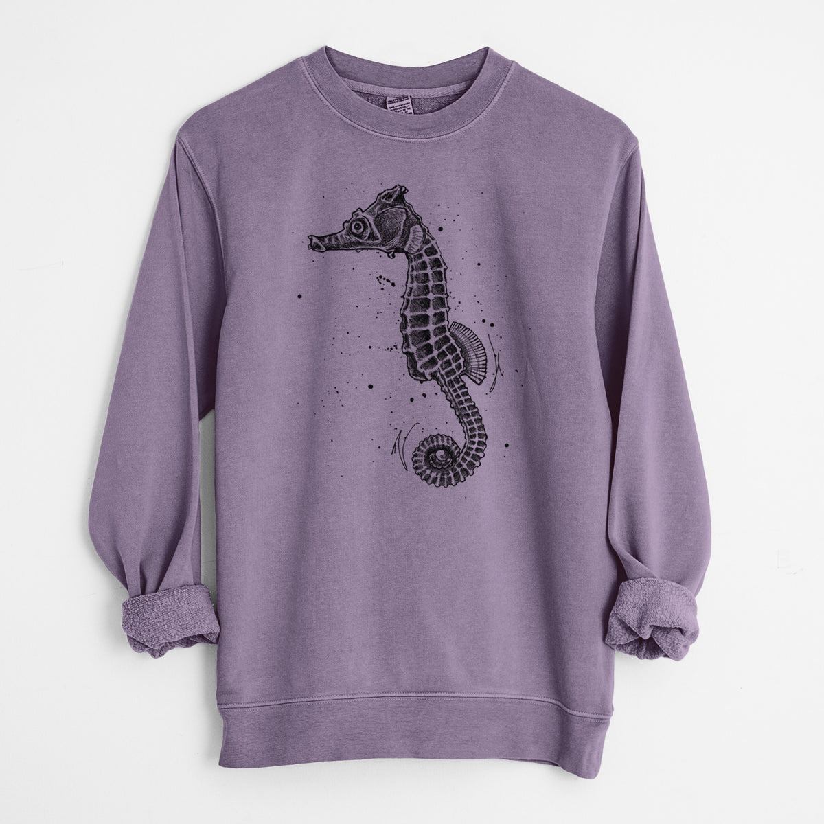 Hippocampus ingens - Pacific Seahorse - Unisex Pigment Dyed Crew Sweatshirt