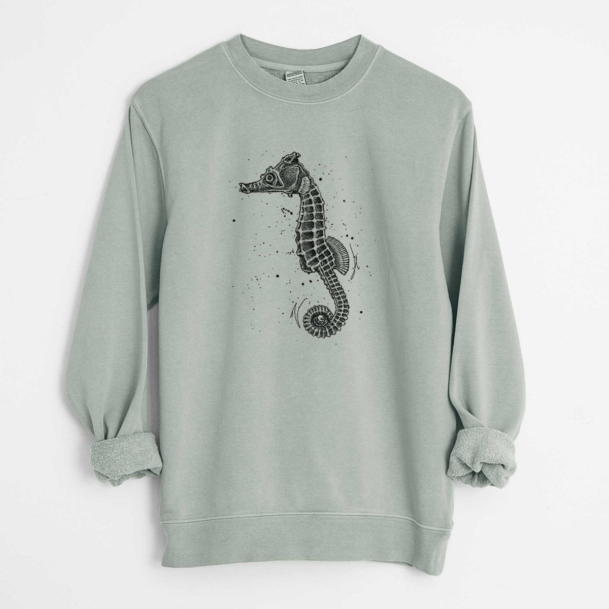 Hippocampus ingens - Pacific Seahorse - Unisex Pigment Dyed Crew Sweatshirt