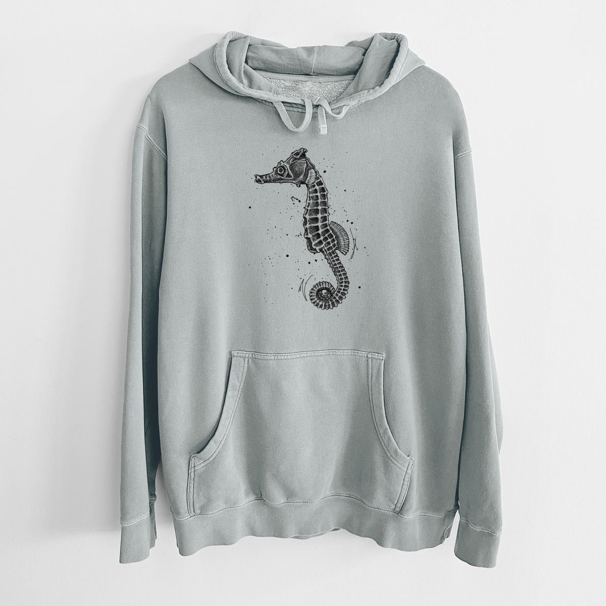 Hippocampus ingens - Pacific Seahorse - Unisex Pigment Dyed Hoodie