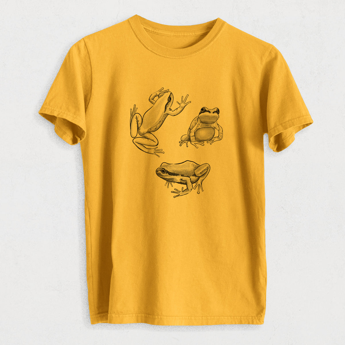 Pacific Tree Frogs - Pseudacris regilla - Heavyweight Men&#39;s 100% Organic Cotton Tee