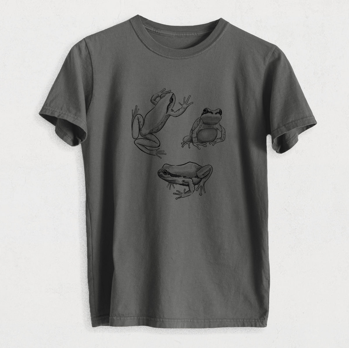 Pacific Tree Frogs - Pseudacris regilla - Heavyweight Men&#39;s 100% Organic Cotton Tee