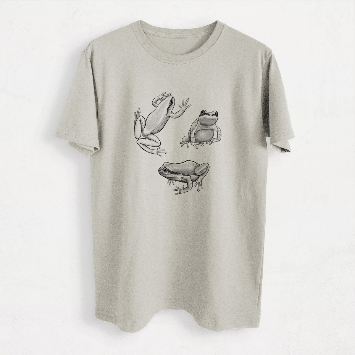 Pacific Tree Frogs - Pseudacris regilla - Heavyweight Men&#39;s 100% Organic Cotton Tee