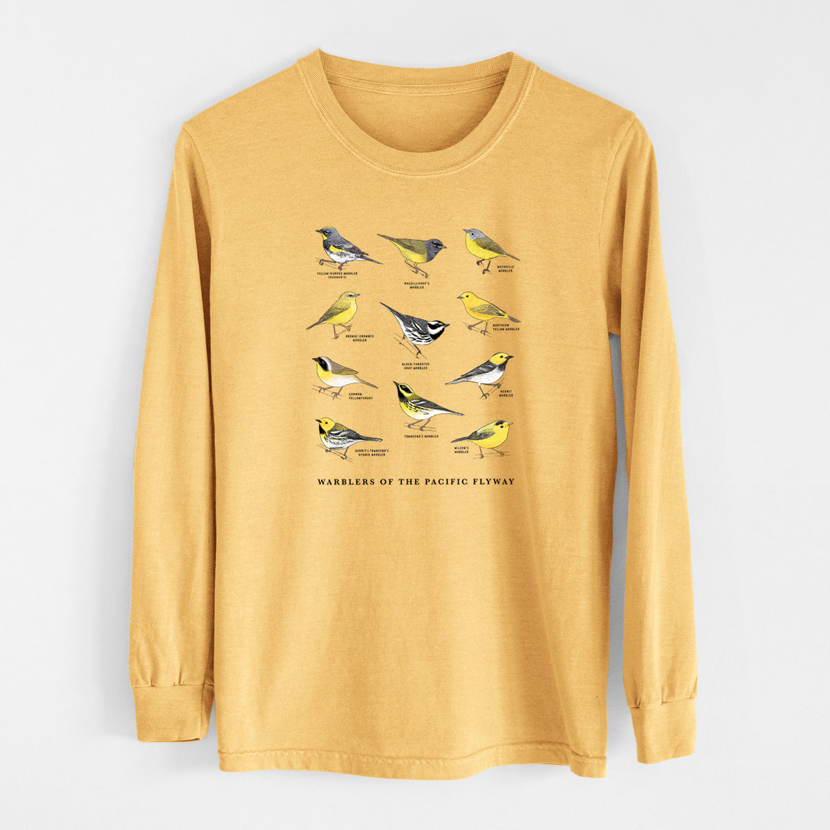 Warblers of the Pacific Flyway - Unisex Comfort Colors 100% Cotton Long Sleeve