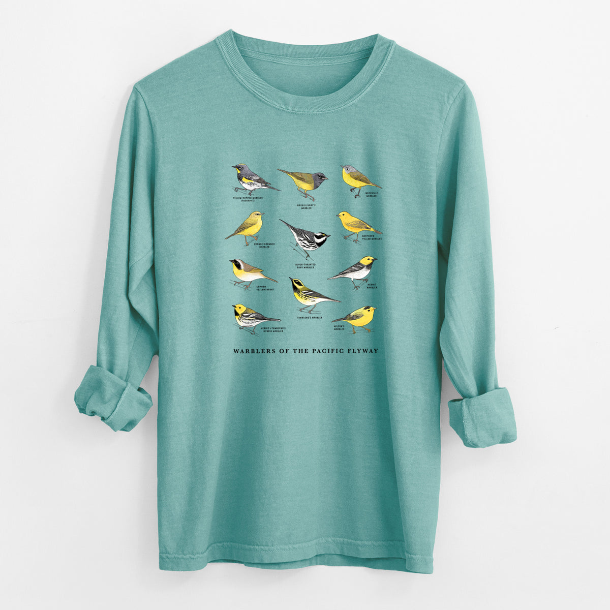 Warblers of the Pacific Flyway - Unisex Comfort Colors 100% Cotton Long Sleeve