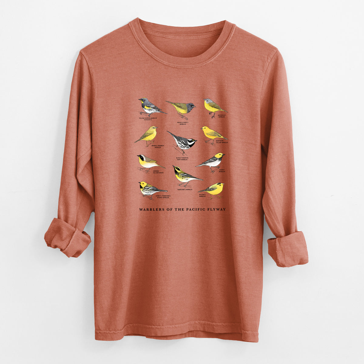 Warblers of the Pacific Flyway - Unisex Comfort Colors 100% Cotton Long Sleeve
