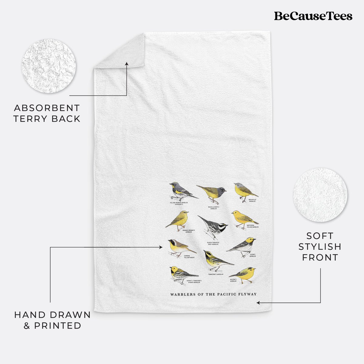 Warblers of the Pacific Flyway Premium Hand Towel