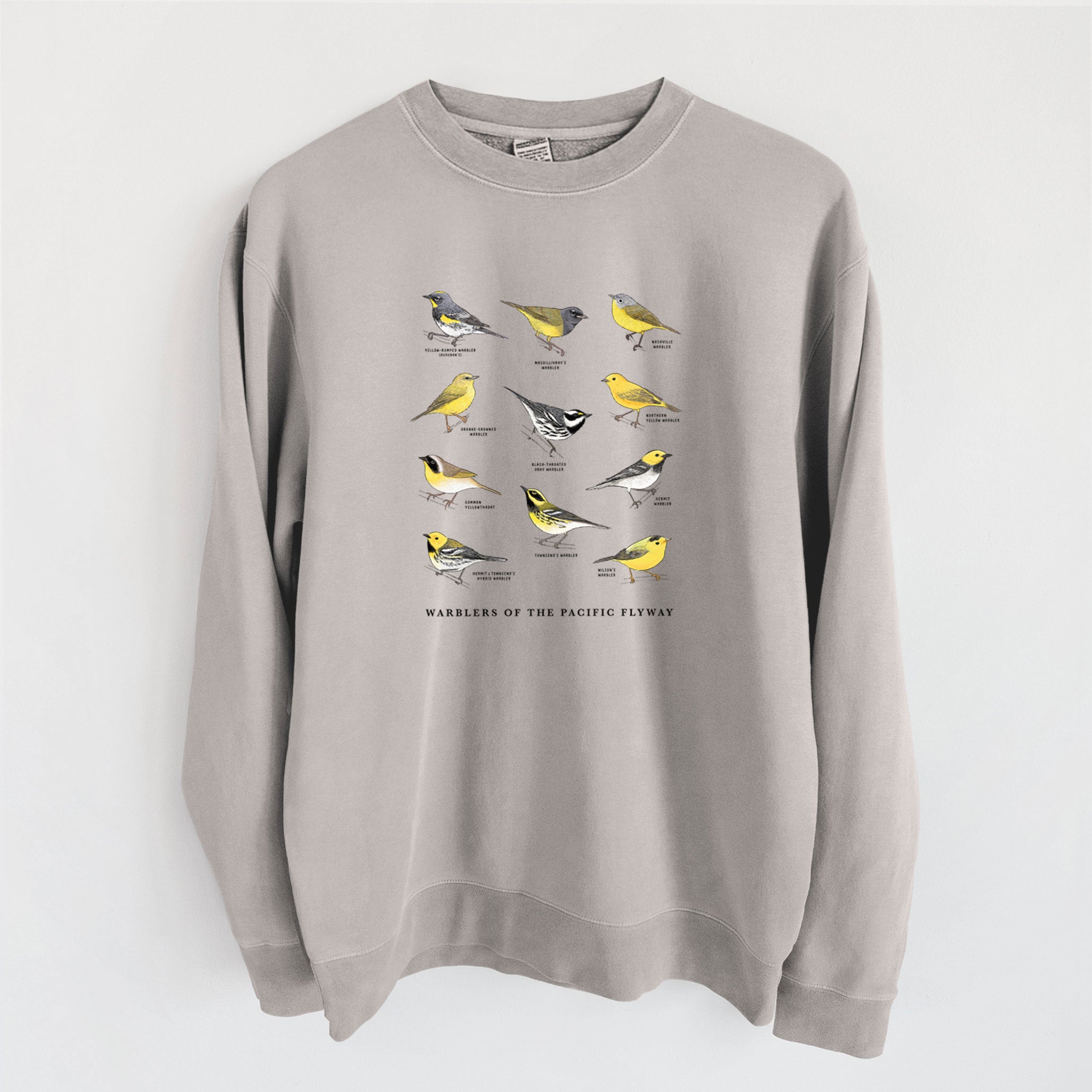 Warblers of the Pacific Flyway - Unisex Pigment Dyed Crew Sweatshirt