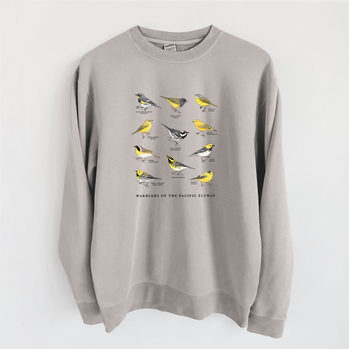 Warblers of the Pacific Flyway - Unisex Pigment Dyed Crew Sweatshirt