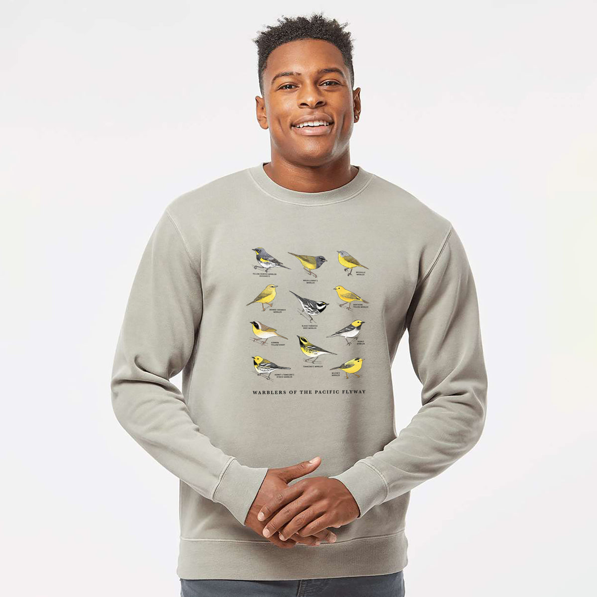 Warblers of the Pacific Flyway - Unisex Pigment Dyed Crew Sweatshirt