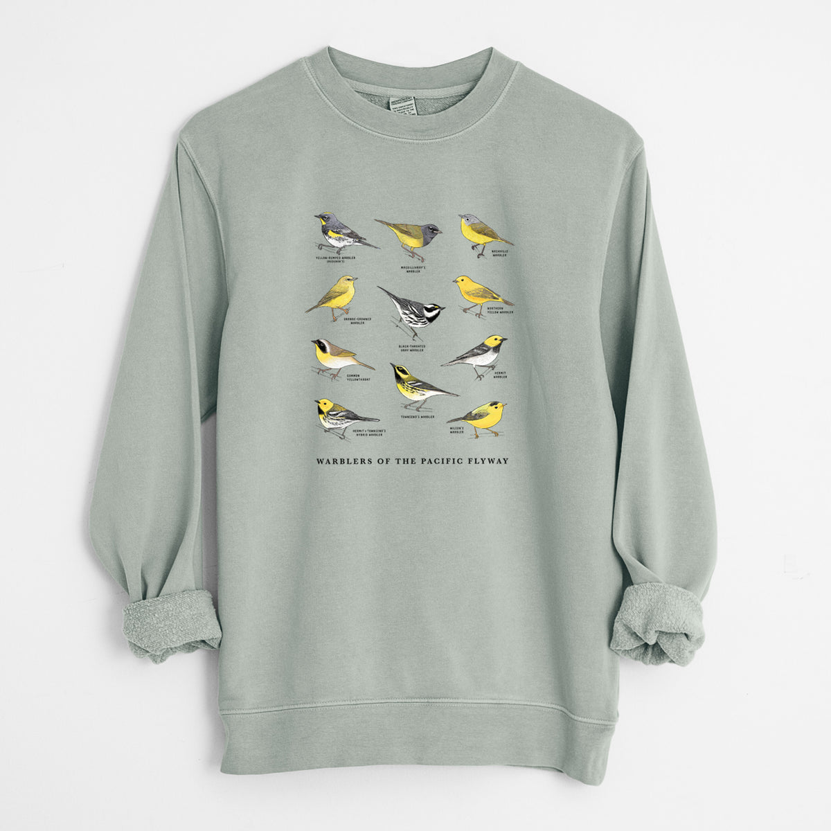 Warblers of the Pacific Flyway - Unisex Pigment Dyed Crew Sweatshirt