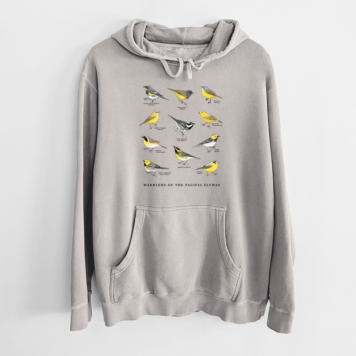 Warblers of the Pacific Flyway - Unisex Pigment Dyed Hoodie
