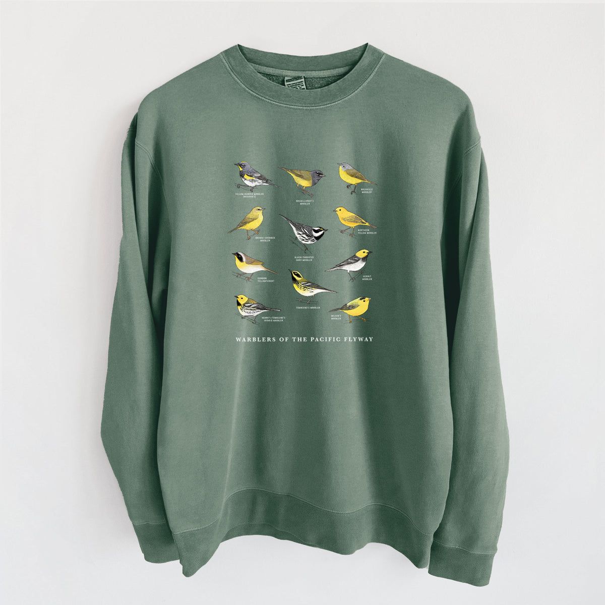Warblers of the Pacific Flyway - Unisex Pigment Dyed Crew Sweatshirt