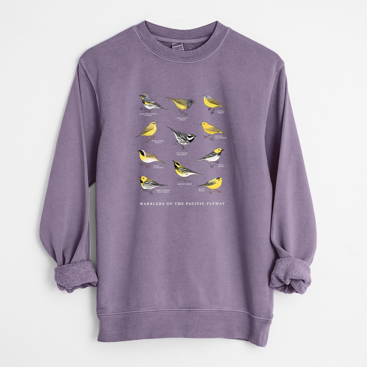 Warblers of the Pacific Flyway - Unisex Pigment Dyed Crew Sweatshirt