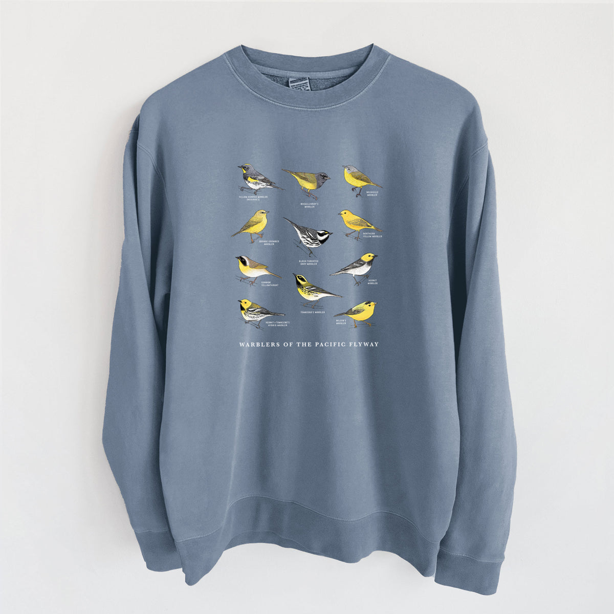Warblers of the Pacific Flyway - Unisex Pigment Dyed Crew Sweatshirt