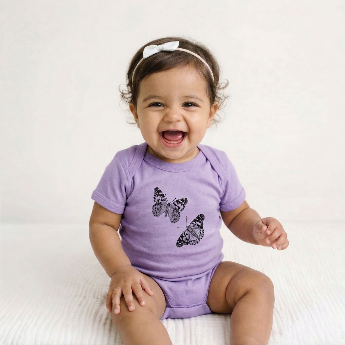 Painted Lady Butterflies - Baby Fine Jersey Bodysuit