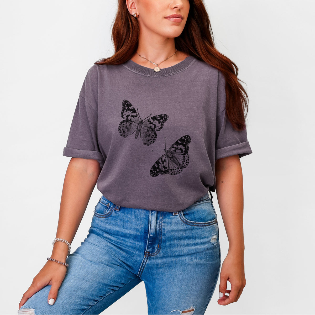 Painted Lady Butterflies - Unisex Comfort Colors Garment-Dyed Heavyweight T-shirt