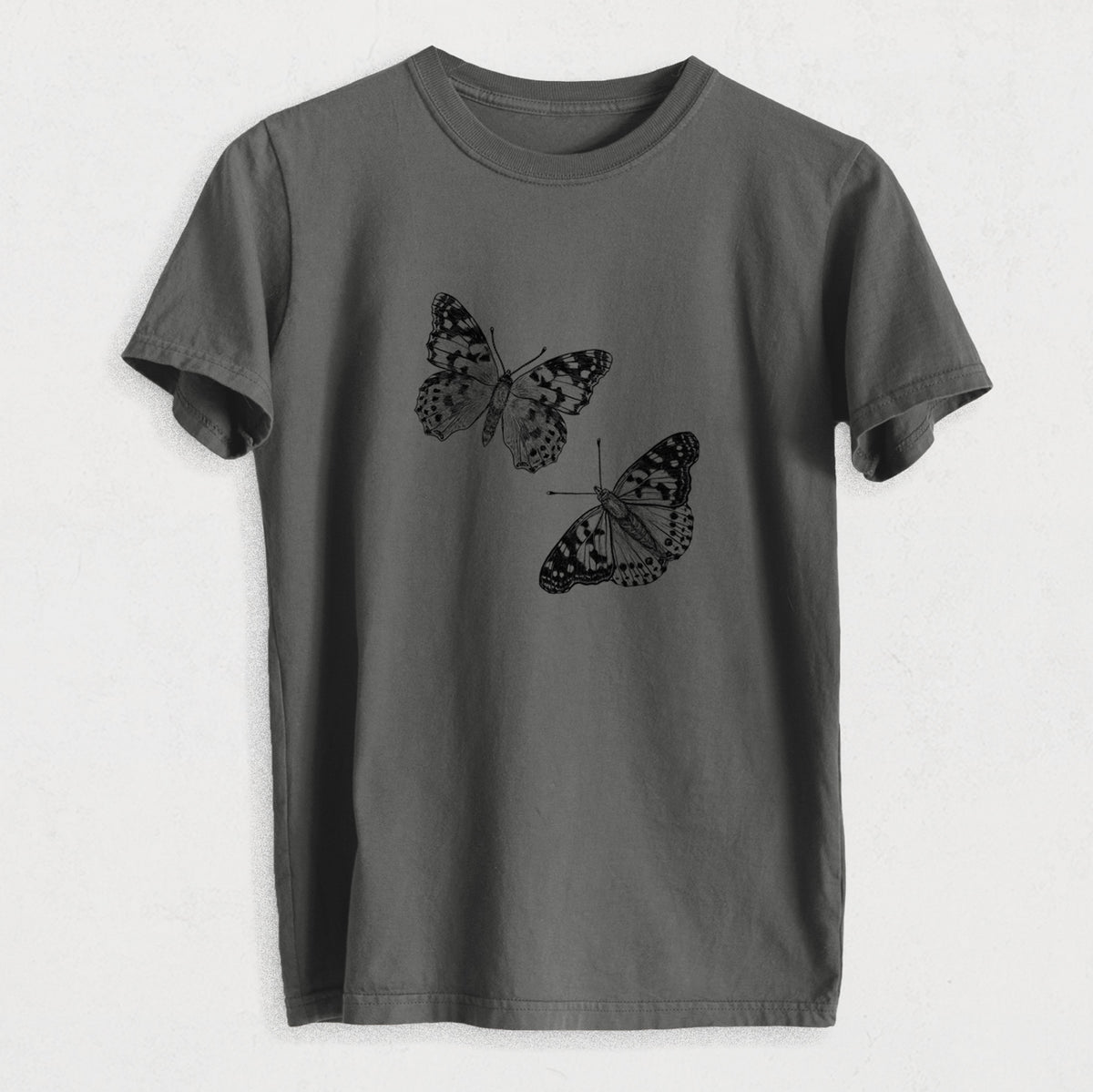 Painted Lady Butterflies - Heavyweight Men&#39;s 100% Organic Cotton Tee
