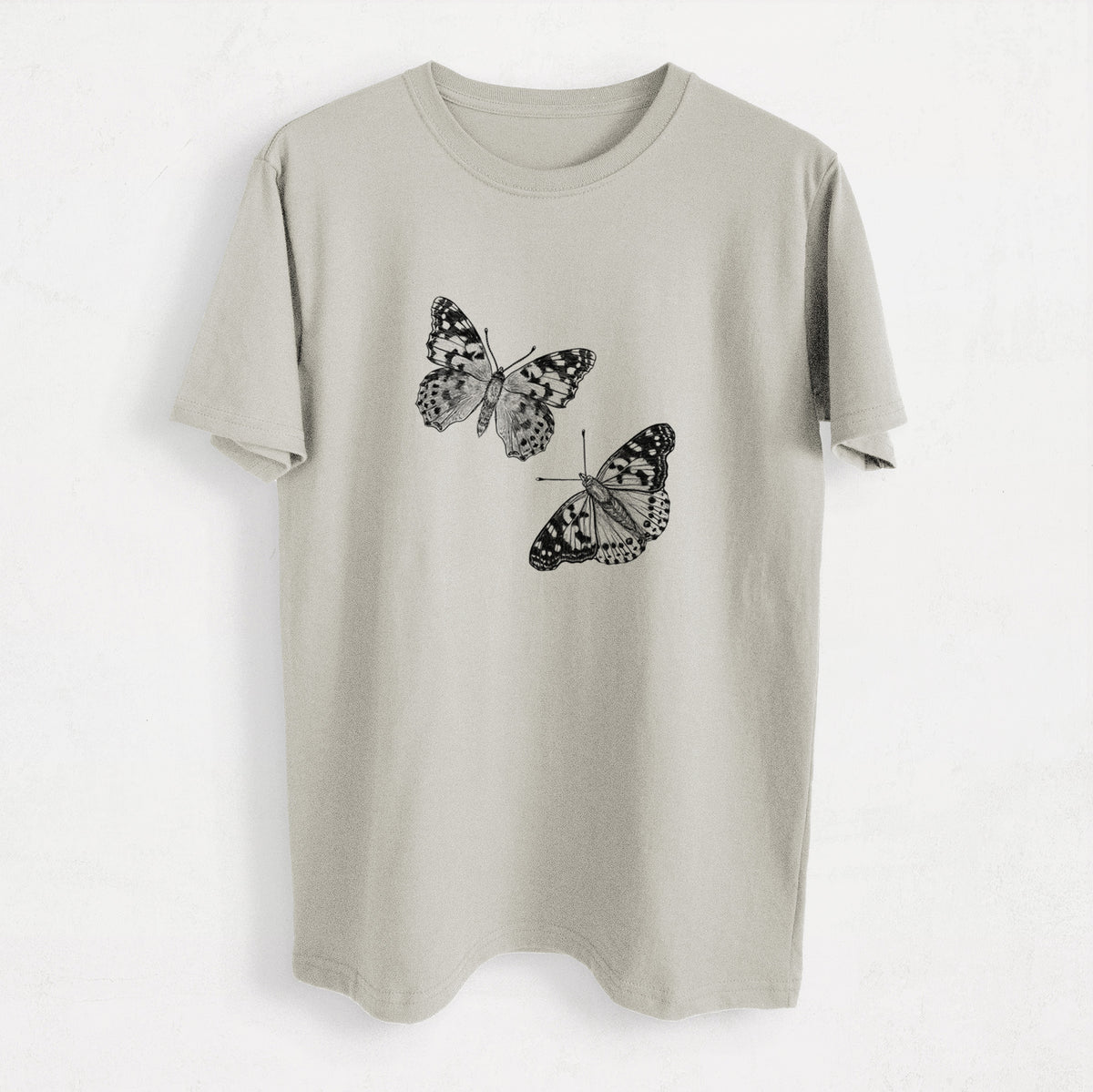 Painted Lady Butterflies - Heavyweight Men&#39;s 100% Organic Cotton Tee