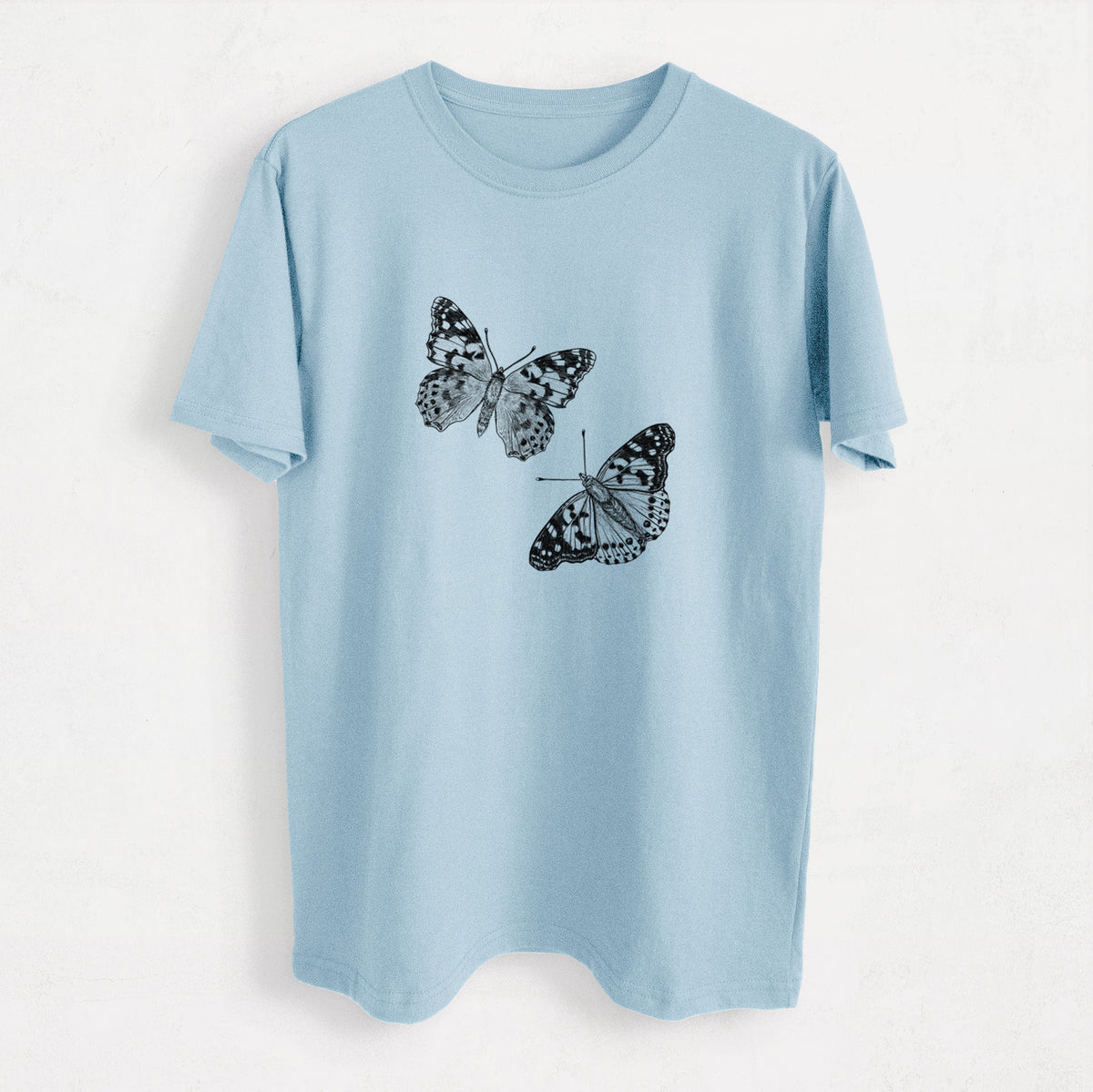 Painted Lady Butterflies - Heavyweight Men&#39;s 100% Organic Cotton Tee